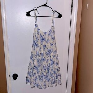 White and blue floral sundress